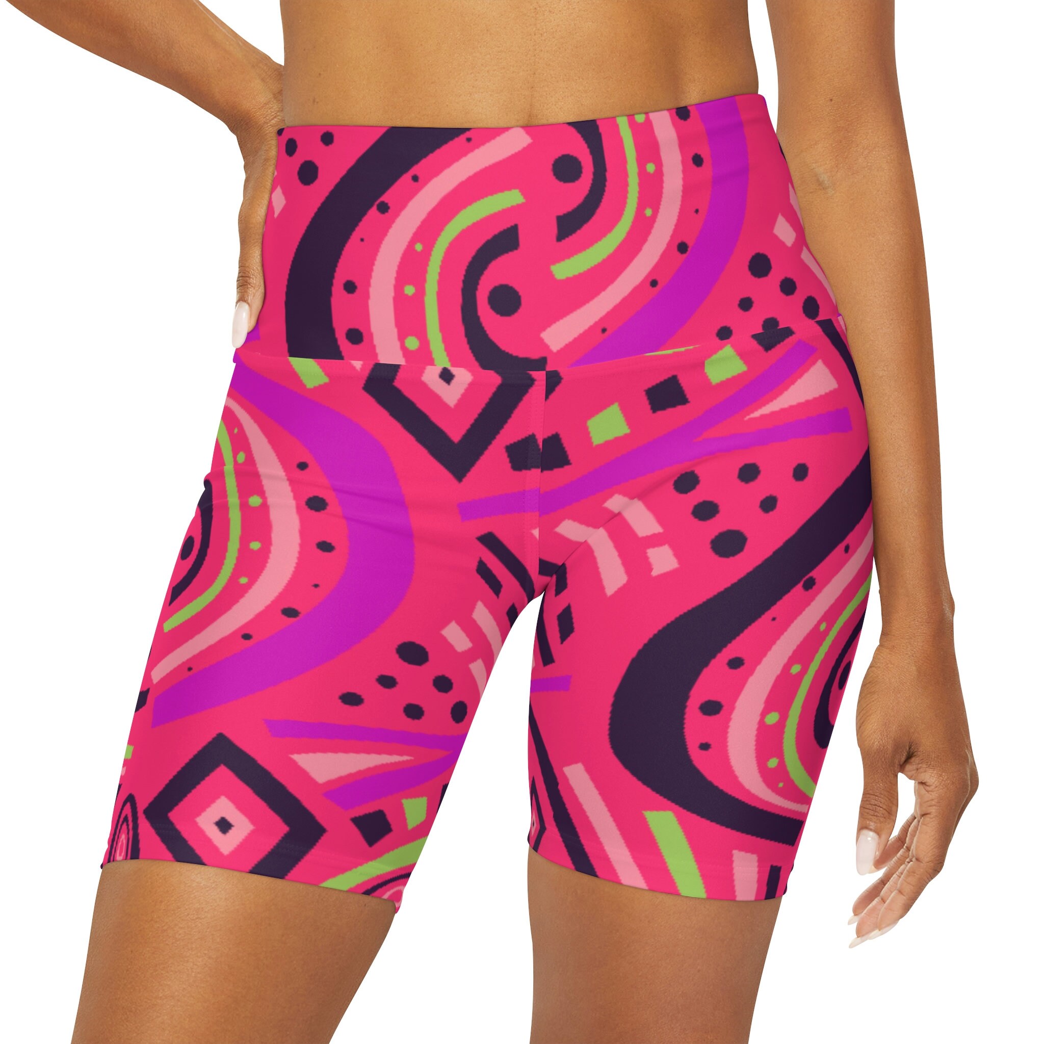 High Waisted Biker Shorts African Print Shorts Tribal Work - Etsy