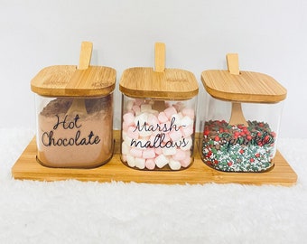 Hot Chocolate Station Jars with Spoons