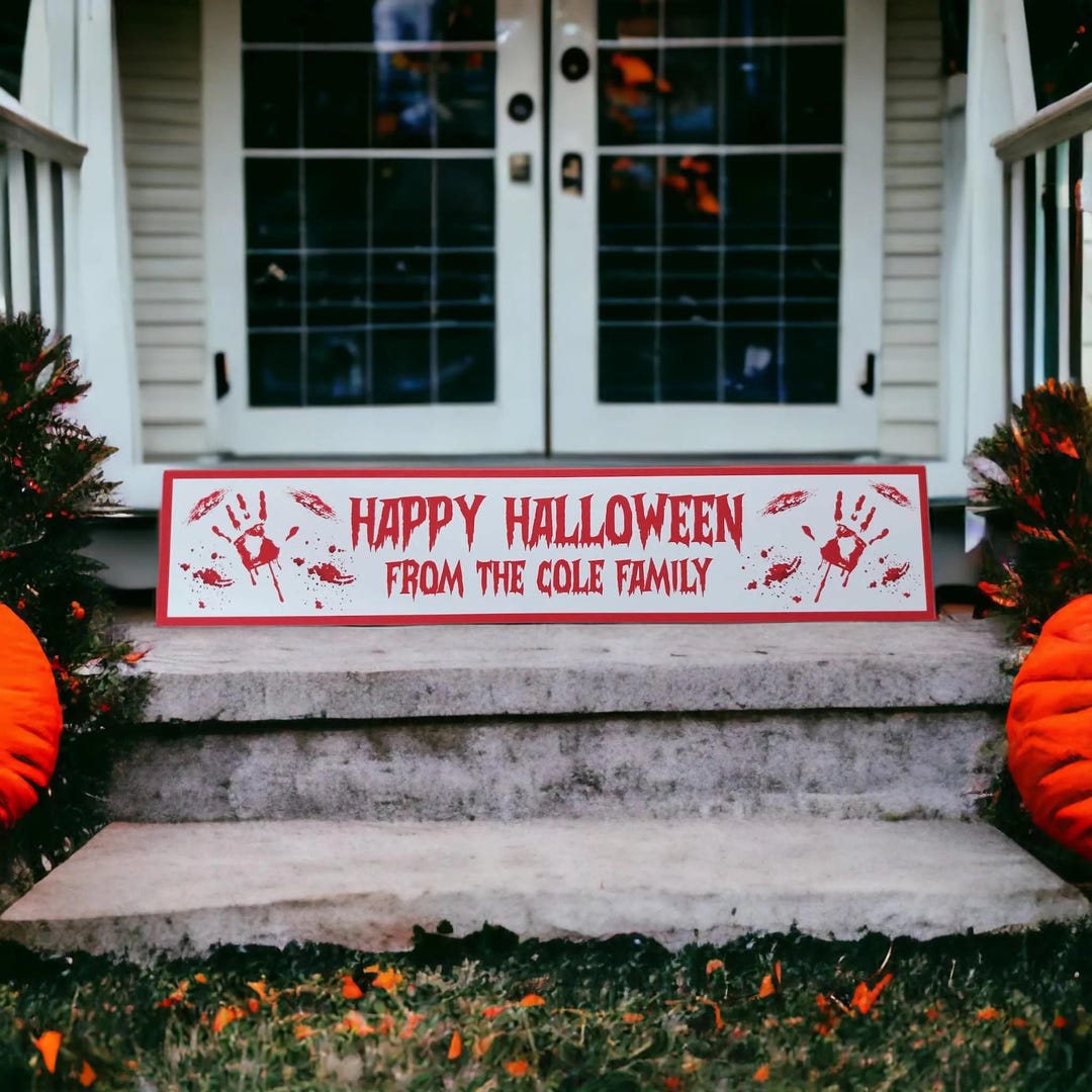 Personalised Happy Halloween Sign - Etsy