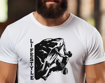 Camiseta vintage de escalador: estilo de vida de búlder