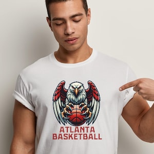 Atlanta Basketball Fan Tee: Red Hawk Graphic, Unisex Jersey T-Shirt
