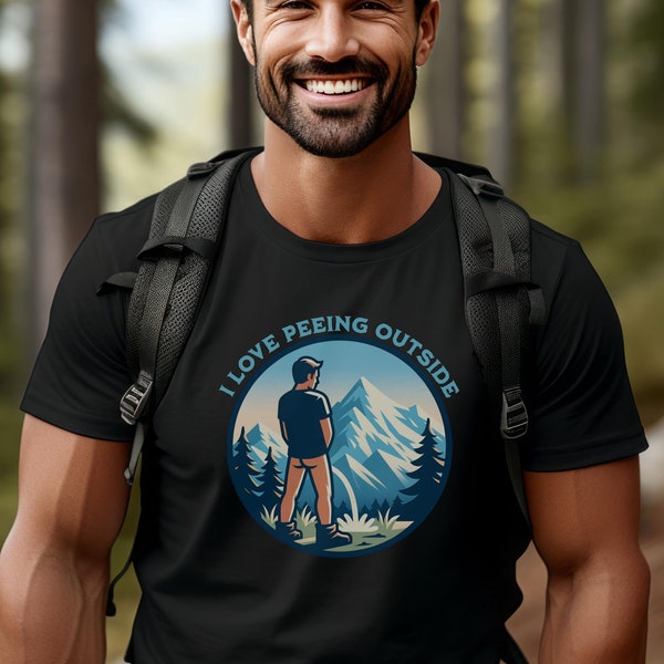 Funny Wilderness Urinating T-Shirt: Humorous Hiking Camping Gift
