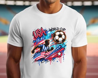 USA World Cup Soccer Graffiti T-Shirt | Street Art Patriotic Soccer