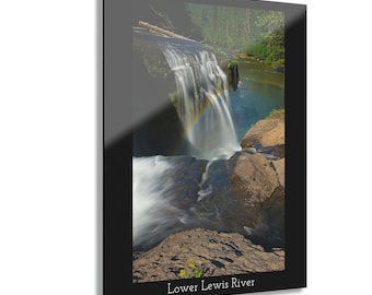 Lagere Lewis River Washington State-Lewis River Falls. Acrylafdrukken (Franse schoenplaat hangend)