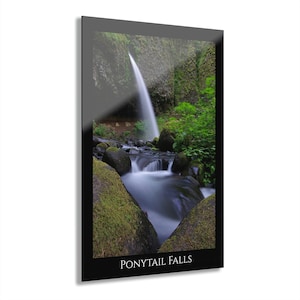 Ponytail Falls in Oregon&#39;s Columbia River Gorge. Acrylic Prints (French Cleat Hanging)