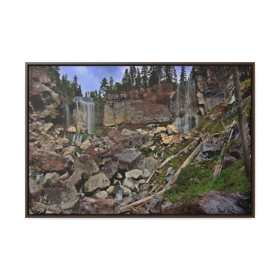Paulina Creek Double Falls In Oregon-Gallery Canvas Wraps, Horizontal Frame