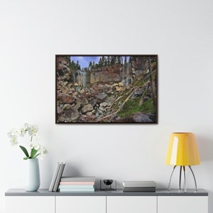 Paulina Creek Double Falls In Oregon-Gallery Canvas Wraps, Horizontaal Frame afbeelding 4