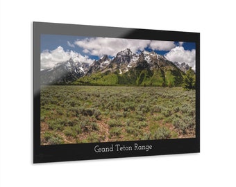 Grand Teton Panoramic Acrylic Print: Wyoming National Park Art