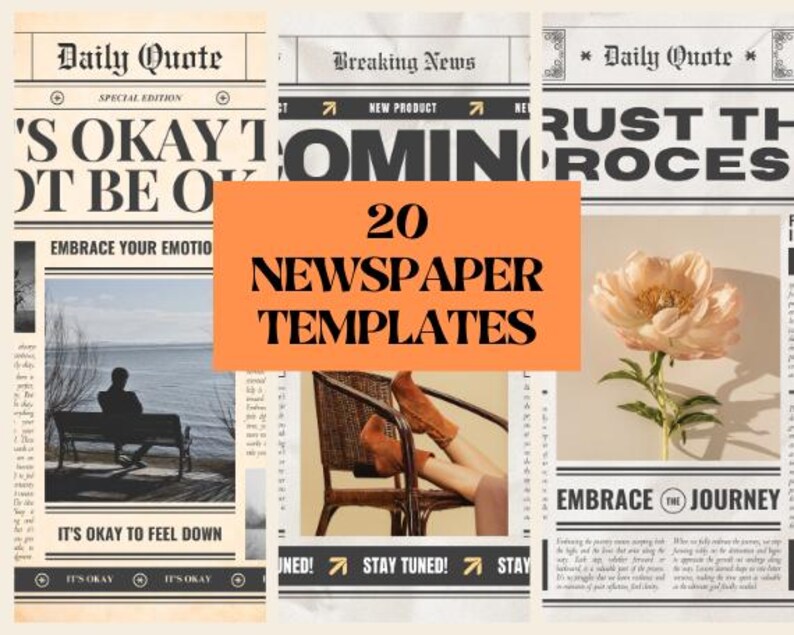 Editable Newspaper Template Canva | Digital Newspaper Design | Custom ...