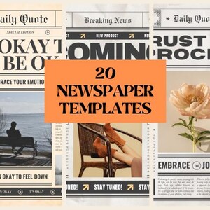 Editable Newspaper Template Canva | Digital Newspaper Design | Custom Wedding Newspaper | Birthday Newspaper | Graduation Memory Newspaper