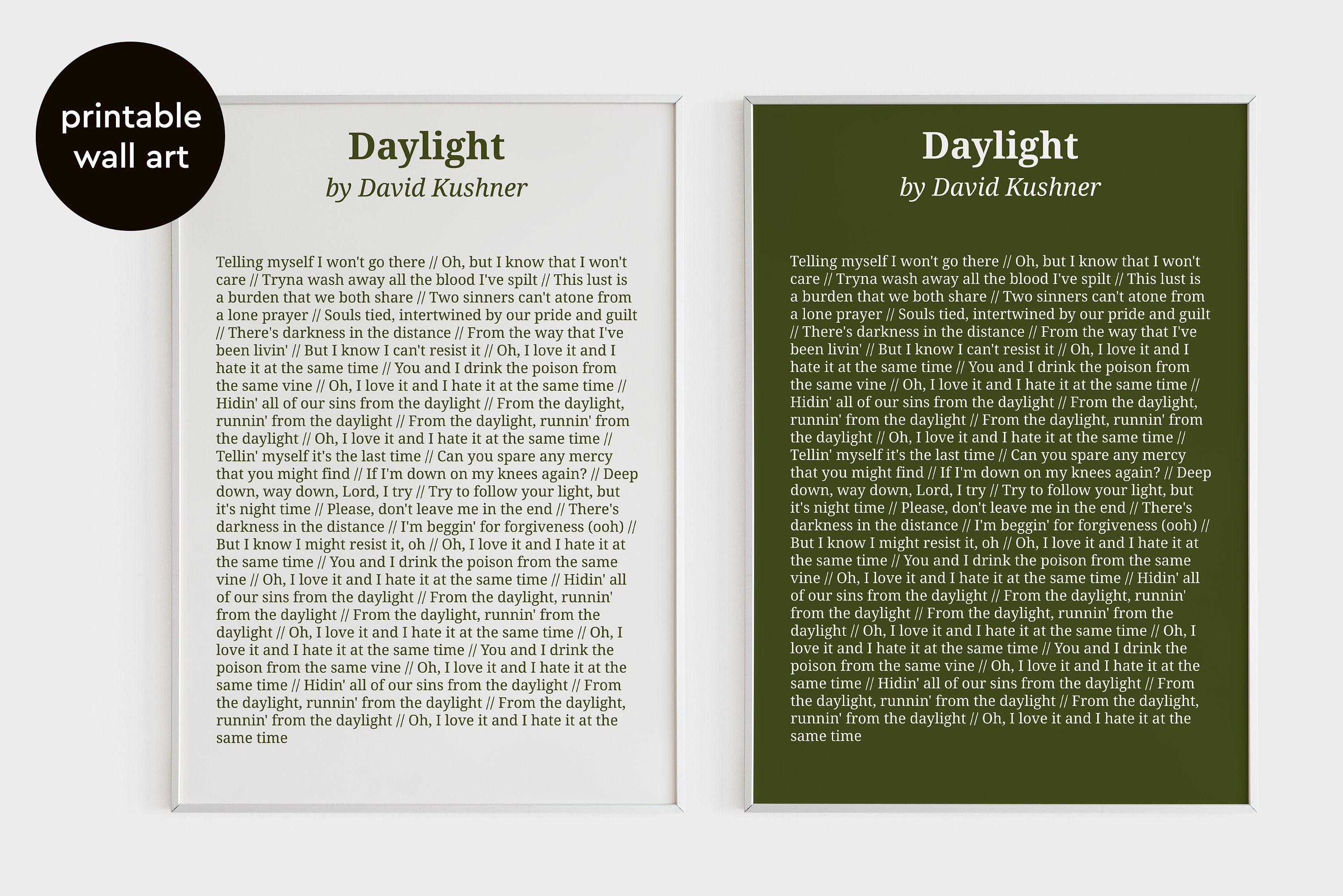 David Kushner - Daylight (Lyrics) 