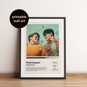 Heartstopper Poster - Digital Download - TV show - Nick & Charlie - Wall Art - TV poster - Home Decor