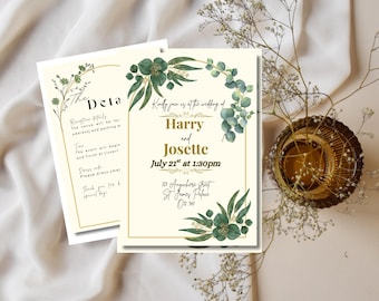 Elegant Wedding Invitations – Custom Printable or Printed Invites – Rustic, Boho, Modern & Classic Styles – Personalized Wedding Stationery