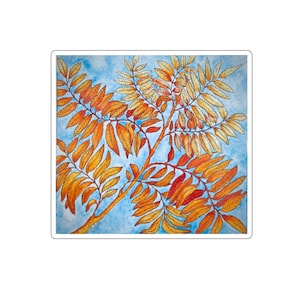 Dipinto originale a tecnica mista “Luce d'autunno” su carta d'artista con passe-partout e cornice | 25x25 cm | Acquarello e inchiostro | Unico