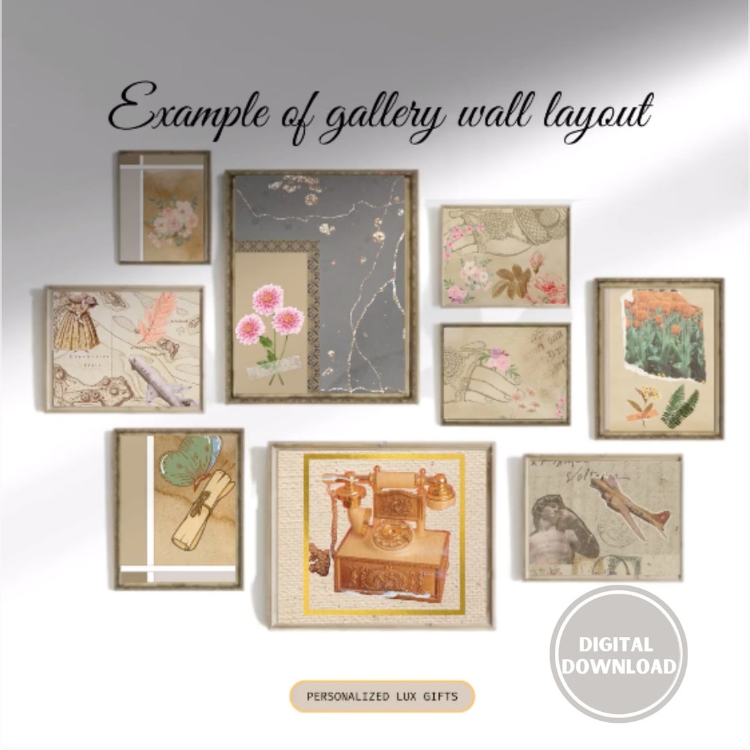 Printable Vintage Gallery Wall Art Set of 9 Antique Prints - Etsy
