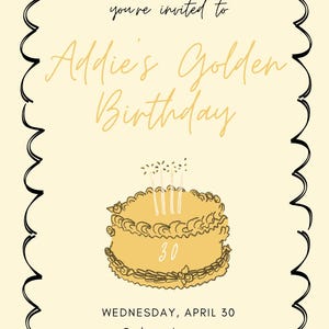Golden Birthday Invite Template