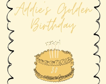 Golden Birthday Invite Template