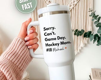 Hockey Mom Tumbler, Hockey Mom Gift, Hockey Coach 40oz Tumbler, Hockey Mama Tumbler with Handle