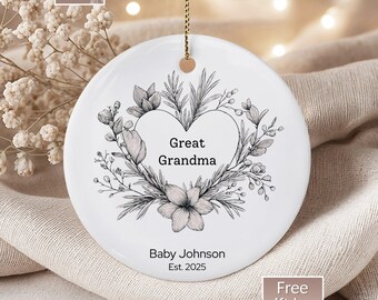 Great Grandma Ornament, Great Grandma Christmas Gifts Ornament New Great Grandma Announcement Gift, Great Grandma Pregnancy Announcement