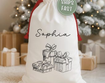 Personalised Santa Sack, Adult Christmas Sack, Christmas Eve Bag for Adults, Personalised Christmas Sack, Christmas Present Sack.