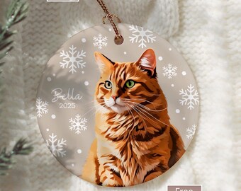 Custom Cat Ornament Chritsmas, Personalized Cat Ornaments, Custom Cat Photo Ornament Gift for Cat Lover Ornament, Cat Ornament 2025