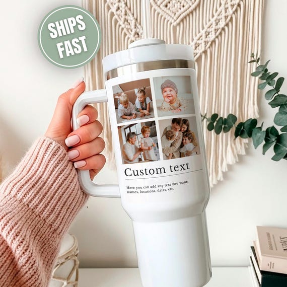 Custom Photo Tumbler for Family Photo Gift, Travel Mug Photo Gift, Photo Cup for Grandma Photo Gift, Personalized Photo Travel Mug