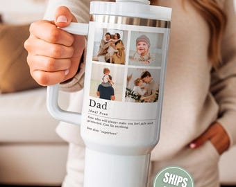 Dad Tumbler, Travel Mug for Dad Birthday gift for husband, Photo Gift for Dad, Personalized Dad Mug for Fathers day New Parent Gift