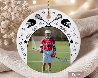 Personalized Lacrosse Ornament, Custom Lacrosse Photo Ornament for Lacrosse Player Ornament, Lacrosse Christmas Ornaments Lacrosse Team