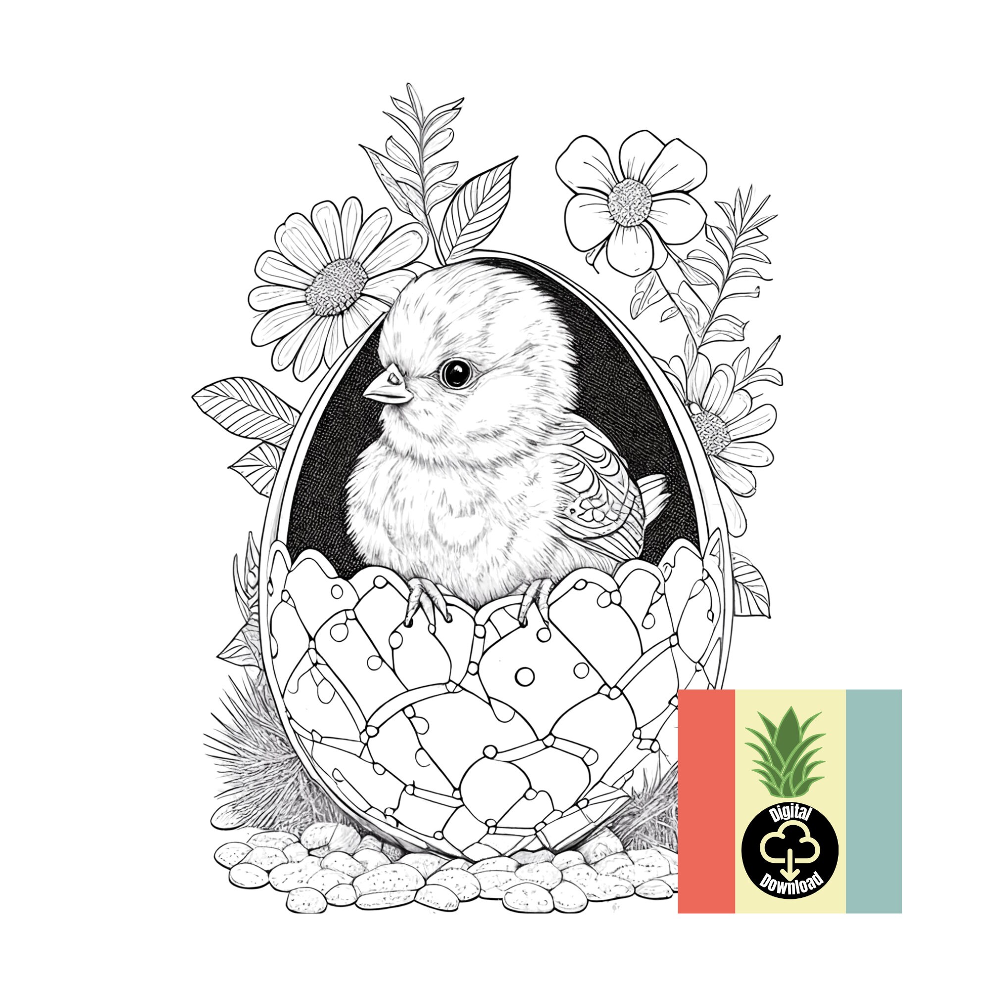 Easter Themed Coloring Pages - Etsy