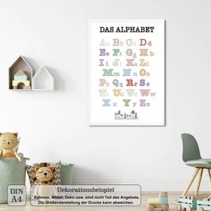 Póster educativo "El Alfabeto" para niños: habitación infantil, guardería o aula