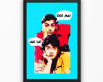 Andaz Apna Apna Digital Art Poster | Salman Khan | Aamir Khan | Bollywood | Instant Download