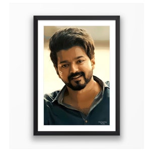 Thalapathie Vijay Poster | Indischer Filmstar | Tollywood | Vintage Wandkunst | Sofort Download