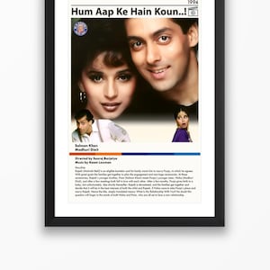 Hum Aapke Hain Koun Movie Digital Art Poster | Salman Khan | Madhuri Dixit | Bollywood Poster | Instant Download