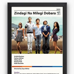 Zindagi Na Milegi Dobara Digital Art Poster | Hrithik Roshan | Abhay Deol | Farhan Akhtar | Bollywood Poster | Instant Download