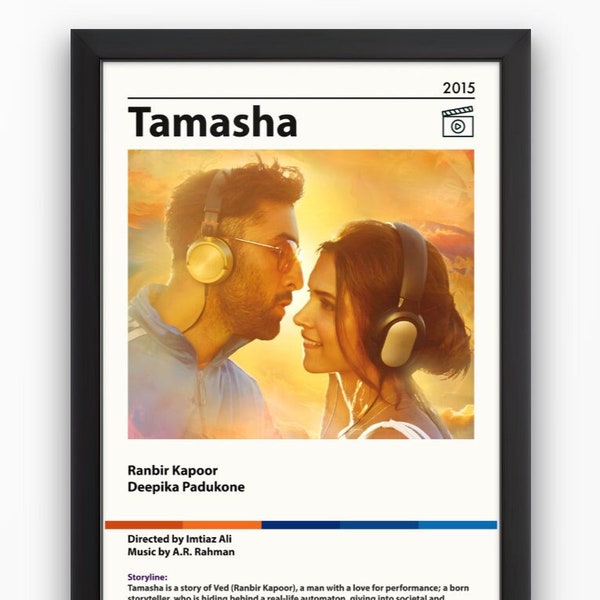 Tamasha Movie Digital Art Poster | Ranbir Kapoor | Deepika Padukone | Bollywood Poster | Instant Download