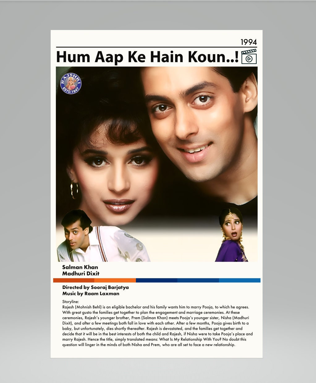 Hum Aapke Hain Koun Movie Digital Art Poster Salman Khan Etsy