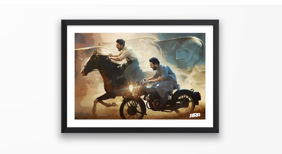 RRR Movie Digital Art Poster | Horse and Bike Scene | NTR Jr | Ram ...