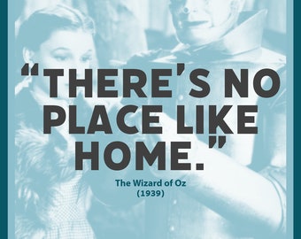 The Wizard of Oz Quote Digital Art Poster | There is no place like home | Instant Download