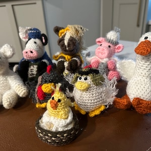 Crochet farm nativity set