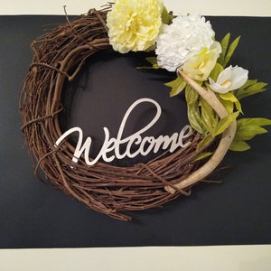 Antler Wreath With Spring Flowers-PRICE SLASHED!!! Was 49.99