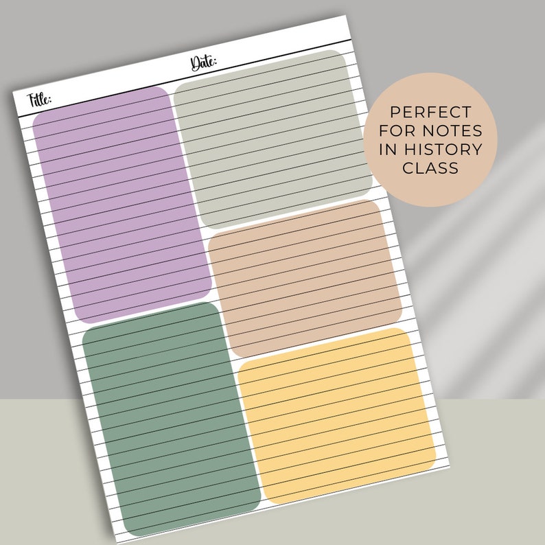 Note Taking Templates Printable Paper Blurting Method Cornell - Etsy México