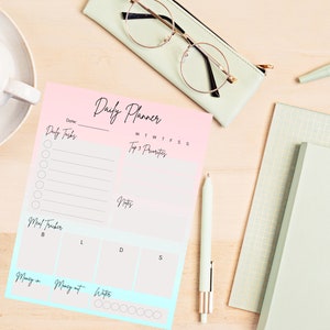 Daily planner, planner, plan for the day, daily plan, instant download, printable planner