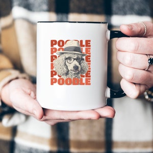 Poodle Coffee Mug, Cute Poodle Mug, Hipster Poodle, Dog with Glasses, Funny Coffee Mug, Cool Dog Mug, Poodle Lover, Dog Mom, Tea Mug