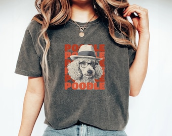 プードルシャツ、クールなプードルTシャツ、かわいいプードルシャツ、犬のママ、犬のパパ、犬好きへのギフト、プードルママ、プードルの飼い主へのギフト、レトロビンテージシャツ