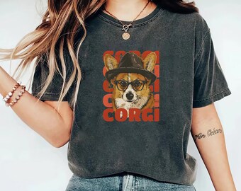 Corgi Shirt, Cool Corgi Tshirt, Cute Corgi Shirt, Dog Mom, Dog Dad, Dog Lover Gift, Corgi Mom, Corgi Owner Gift, Retro Vintage Shirt