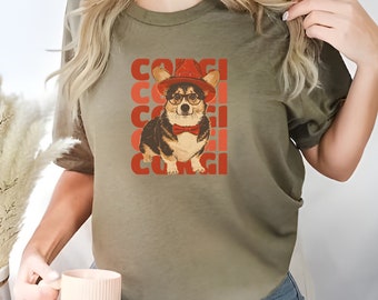Corgi Shirt, Cool Corgi Tshirt, Cute Corgi Shirt, Dog Mom, Dog Dad, Dog Lover Gift, Corgi Mom, Corgi Owner Gift, Retro Vintage Shirt