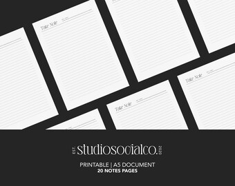Printable Planner Inserts A5 | Take Notes Page | Digital Planner Templates | Aesthetic, LV Planner | PDF | A5 | Instant Download