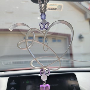 Rearview Mirror BTS Car Charm BTS/ARMY purple, white, or black, Car Decoration, Love yourself