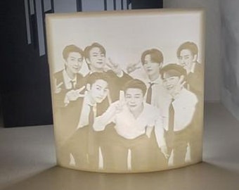 BTS Bangtan Seonyondan Group Photos Lithophanes Picture lights 방탄소년단