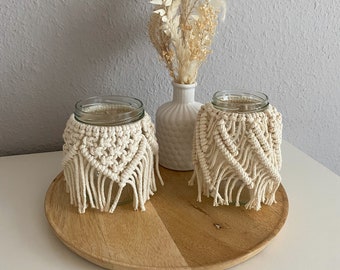 Macrame lantern/vase 10-12 cm